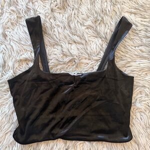 Wild Fable Black Velvet Crop Top